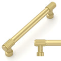 Amerdeco 10 Pack Brushed Gold Knurled Cabinet Pulls 5 Inch(128mm) Hole Center Kitchen Cabinet Handles Drawer Pulls Cabinet Hardware ZH0034 - color: Brushed Gold, size: 5"/128MM Hole Center