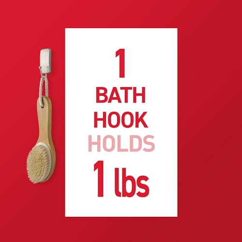 Command Small Satin Nickel Bath Hooks, 1 Hook, 2 Strips - color: Satin Nickel, size: Small (1 Count)
