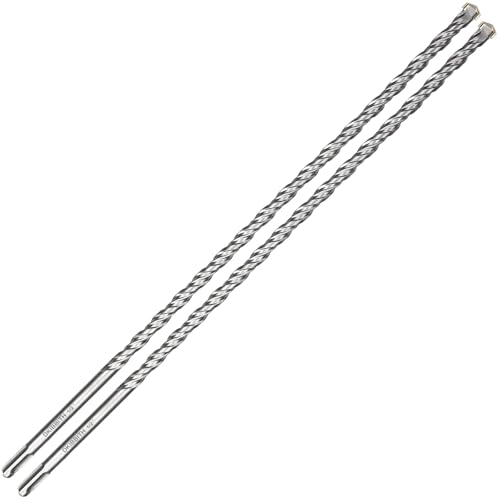 2-Pack SDS Plus Masonry Drill Bits 1/2 Inch x 18 Inch Long Rotary Hammer Drill Bits Carbide Tipped for Concrete Brick Cement Stone Block. - size: 2 Pcs 1/2", style: 18"