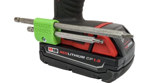 Galactic Gadgets Magnetic Bit Holder compatible with Milwaukee M18 Drill & Impact Driver - Open-Ended Pass-Through for Long Bits (Green) - color: Green