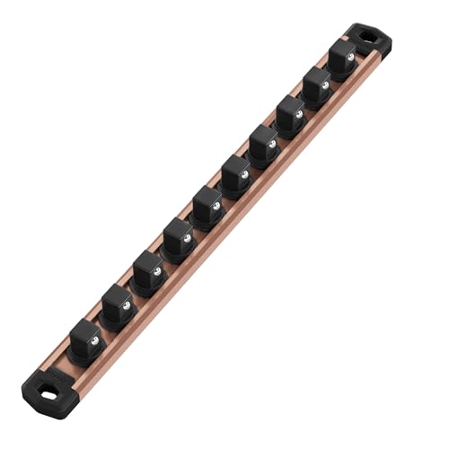 WORKPRO Magnetic Socket Organizer, Heavy Duty 1/2-Inch Drive Socket Rail - color: Champagne, size: 1/2" DR