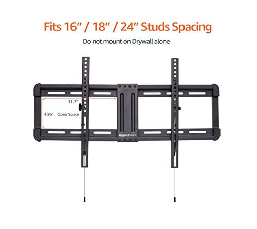Amazon Basics Tilting TV Wall Mount with Horizontal Post Installation Leveling for 37" to 86" TVs, Wood Studs Compatible, Black - style: Tilt