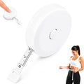 Retractable Tape Measure 150cm, Dual Scale for Body Sewing（White） | 60-inch retractable cloth tape with cm/inch scales, flexible for body and fabric measuring - color: white