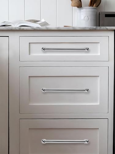 10 Pack 8 Inch Hole Center Polished Chrome Cabinet pulls 100% Solid Heavy Duty Dresser Pulls Cabinet Drawer Pulls for Kitchen Cupboard Hardware - color: Polished Chrome, size: 8 inch hole center