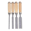 4 Pcs Half Round Chisel Set Inner Edge DIY Wood Gouge Woodworking Tool - 6mm 12mm 18mm 24mm
