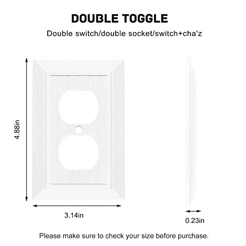 Modern Decorative Wall Plate Retro Wood Grain design Switch Cover Outlet Cover for Light Switch, Smart Switch, Dimmer, GFCI, USB Outlet (Duplex Outlet 4-Pack) - size: Duplex Outlet 4-Pack