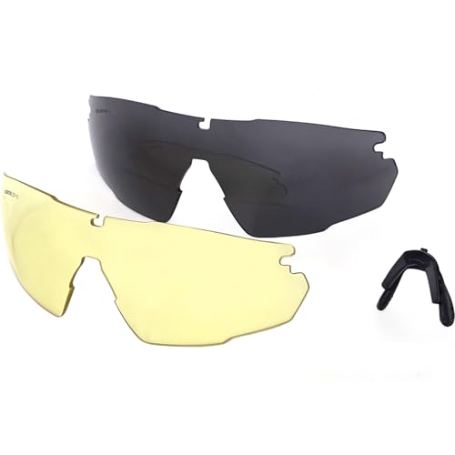 HTS HUNTERSKY Ballistic Tactical Shooting Glasses ANSI Z87+ UV400 Protective Eyewear - color: Gray Yellow