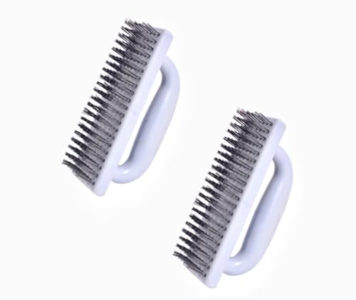 Large Heavy Duty Rust Removal Brush Stainless Steel Wire Brush 2-piece Set, 6.9 "X 2.5" Size, with Plastic Comfortable Grip, Used for Cleaning, Scraping slag, dust, Dirt and Paint scrubbing