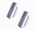 Large Heavy Duty Rust Removal Brush Stainless Steel Wire Brush 2-piece Set, 6.9 "X 2.5" Size, with Plastic Comfortable Grip, Used for Cleaning, Scraping slag, dust, Dirt and Paint scrubbing