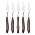 HARFINGTON 5pcs Palette Knife Painting Tool 2.44 x 0.87 Stainless Steel Art Spatula Pallet Knives Scrapers Tools with Beech Wood Handle for Acrylic Oil Canvas Mixing Spreading, Red/Silver - size: 2.44" x 0.87"