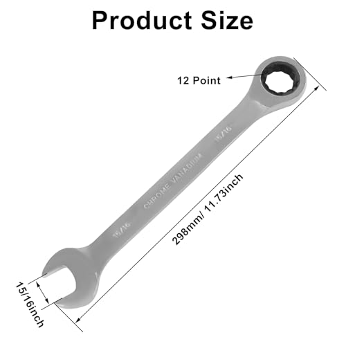 5/16 Inch Ratchet Combination Wrench, Imperial SAE 72-Tooth - size: 15/16 Inch