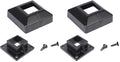 2" Square Premium Base Flange and Covers Set for Home Improvement and Tools, Aluminum,Black (Pack of 2) - size: 2" post flange + cover (Pack of 2)