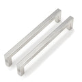 Goldenwarm Brushed Nickel Cabinet Pulls 30 Pack 6-1/4 Inch, Square Drawer Handles, Stainless Steel, Screws Included, Silver Kitchen Hardware for Cupboard Closet Furniture Upgrade - size: 6-1/4In(160MM) Hole Centers