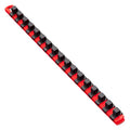 Ernst Manufacturing 8321 18-Inch Socket Organizer with 17 1/2-Inch Dura-Pro HD Clips, Red - size: 1/2-Inch