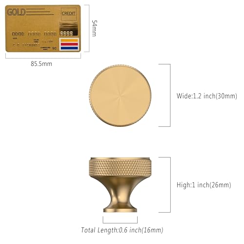 10 Pack Champagne Bronze Cabinet Knobs 1.2'' Knurled Drawer Pulls - color: Champagne Bronze