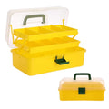 BTSKY 3-Layer Plastic Dividing Storage Box Craft Organizer and Storage - color: Yellow+Green