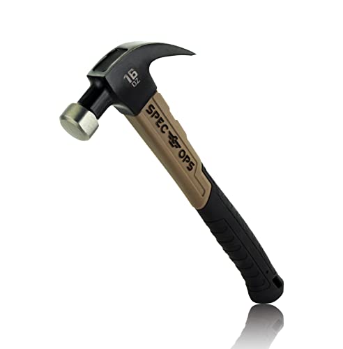 Spec Ops Tools Fiberglass Hammer for Carpentry & Demolition, Smooth Face, Curved Claw and Shock-Absorbing Grip, 16 Oz - size: 16 Oz Curved Claw