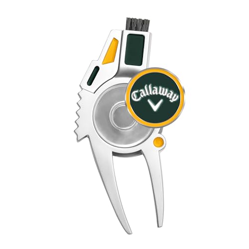 Callaway 4-in-1 Golf Divot Repair Tool - color: Green/Yellow