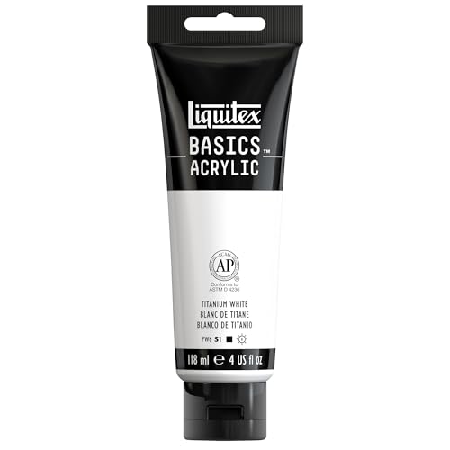 Liquitex BASICS Acrylic Paint, 4-oz Tube, Titanium White - color: Titanium White, size: 4 Fl Oz (Pack of 1)