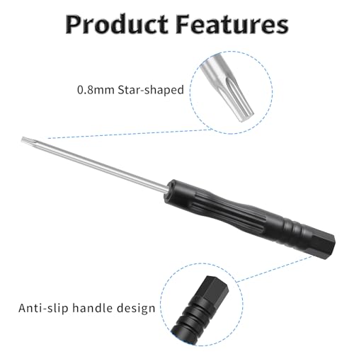 12 Pcs 0.8mm Pentalobe P2 Precision Driver, 2mm Magnetic Tip, 84mm - size: 0.8 Star-shaped1