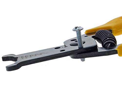 IDEAL Electrical 45-415 Premium Reflex T-5 Stripper - 10-20 AWG, Wire Stripper, Plier Nose, Slide Lock, Textured Grips,Yellow - size: 10-18 AWG Solid