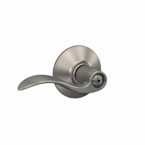 SCHLAGE Accent Bed/Bath Privacy Door Handle with Lock, Satin Nickel - color: Satin Nickel, size: 1 Pack