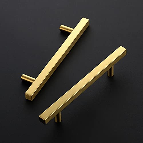 Ravinte Gold Cabinet Handles 4-1/2 Inch 10 Pack, Square Cabinet Pulls - size: 4-1/2 Inch Hole Centers