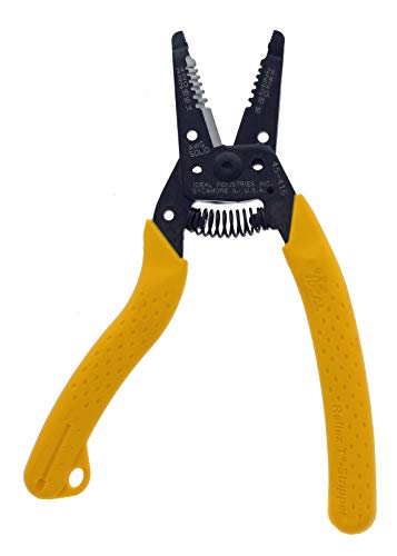 IDEAL Electrical 45-416 Premium Reflex T-6 Stripper - 14-26 AWG, Wire Stripper with Thumb Rest, Plier Nose, Slide Lock, Textured Grips - size: 14-24 AWG Solid