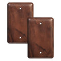 Gloss Finish Blank Wall Plate Solid Wood 1-Gang Cover Plate in Premium North American Walnut (Pack of 2) - color: Walnut wood, size: Blank Wall Plate (Pack of 2)