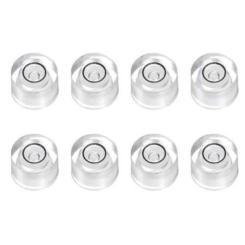 HARFINGTON 8pcs Circular Bubble Spirit Level 8x5.5mm Mini Round Bubble Spirit Level Little Measuring Layout Tools for TV Industrial Carpentry Picture Frame, White/Black - color: White/Black, size: 8x5.5mm