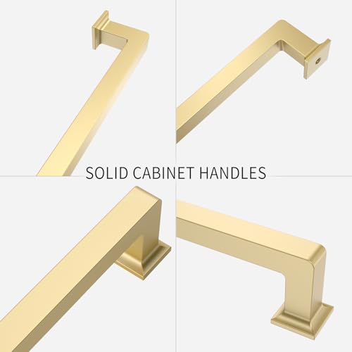 9BUILD 10 Pack 3 Inch Brushed Gold Cabinet Pulls,Kitchen Hardware - color: Brushed Gold, size: 3"/76MM Hole Center