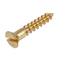 #5 x 5/8" Solid Brass Flat Countersunk Head Slot Drive Wood Screws | Pack of 25 | Self Tapping Screws for Wood Antique or Modern Furniture | FH19-B (25)
