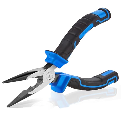 Needle Nose Pliers 6.5" Long Nose Pliers for Wire Bending, High Carbon Steel Needle Nose Plier, Serrated Jaw Pliers for Jewelry Making, Electronics Repair, Object Grasping, Craft Making - size: 6.5"-1Pack-TPR