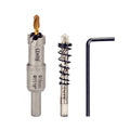11/16" (18mm) Tungsten Carbide Tipped Hole Saw with 2Pcs Titanium-Plated Pilot Drill Bits for Hard Metal,Stainless Steel,Iron,Aluminum Alloy,Wood and Plastic - size: 18mm | 11/16"