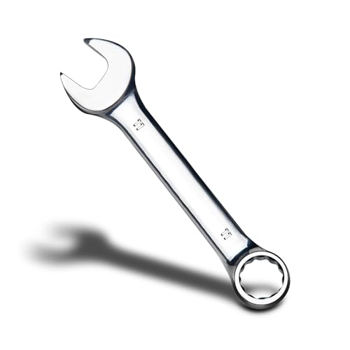 zhax 11mm Metric Stubby Combination Wrench, 12 Point Box End, 15 Degree Offset Design, Mirror Polish Finish, Forged CR-V Steel, Hand Tools for Mechanics, Ideal for Auto and Home Repair - size: 11mm