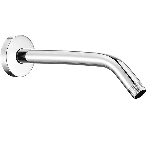 Shower Arm with Flange, 10 Inches Wall Mount Replacement Shower Head Arm For Fixed Shower Head and Handheld Showerhead, Chrome - color: Chrome, style: 10 Inch