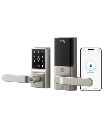 eufy Security Smart Lock C33, Keypad Door Lock with Handle, Built-in Wi-Fi - color: Nickel