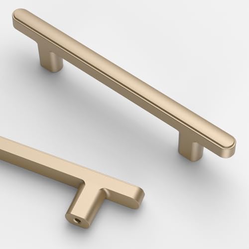 Asidrama 10 Pack 3.75 Inch(96mm) Champagne Copper Cabinet Handles, Kitchen Cabinet Hardware for Cupboard Drawer Pulls - color: Champagne Copper, size: 3.75" Hole Center, style: 10 Pack