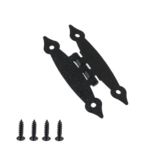 T Tulead Black H Hinges Iron Furniture Cabinet Hinges 20PCS - color: Black-20pcs