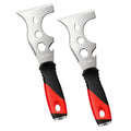 Mister Rui Metal Putty Knife, 2 Pack Paint Scraper, 13 in 1 Paint Scraper - color: Red, 2 Pack