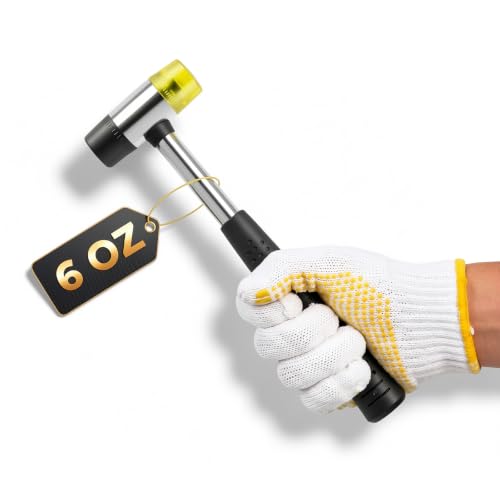 25mm Double-Faced Rubber Mallet Hammer – Soft Non-Marring Rubber Head, Lightweight & Shockproof with Non-Slip Handle, Durable Scratch-Free Tool for Jewelry, Leather, Flooring, Tile & DIY