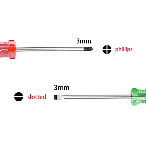 small screwdriver tool flat head and Phillips screw driver- #2 Phillips, Slotted 1/4” used to repair toys; musical instruments, microphones loose screws - color: Green