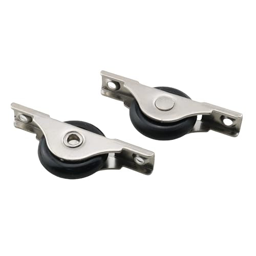 TAODAN 2PCS 29mm Black Screen Door Roller Wardrobe Wheel Nylon Pulleys with Stainless Steel Housing for Garage Screen Door and Sliding and Cabinet Door