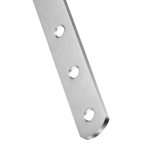 SOUJAP 20 PCS 7.7 inch Straight Flat Brackets, Stainless Steel Flat Mending Plates, Long Joining Bracket with Screws for Wood, Shelves, Furniture