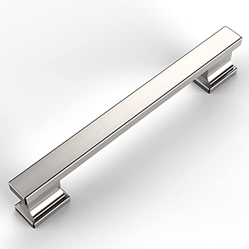 Amerdeco 10 Pack Brushed Satin Nickel Cabinet Pulls 5" - color: Brushed Satin Nickel, size: 5" hole center