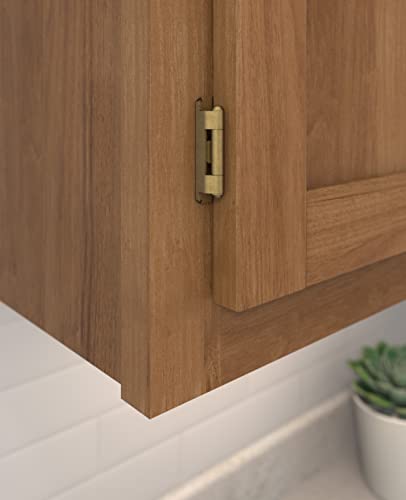 Amerock 1 Pair 3/8" Inset Burnished Brass Self-Closing Wrap Cabinet Hinge - color: Burnished Brass, size: 3/8 Inch (10 mm) Inset
