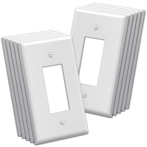 BESTTEN 10 Pack 1-Gang Oversize Decor Wall Plate, Jumbo Receptacle Cover - size: Decor Oversize