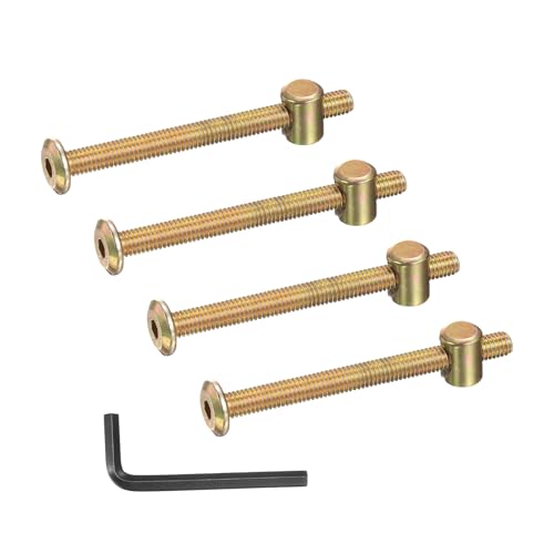 PATIKIL 4 Set Bunk Bed Bolts and Nuts Kit, M6x70mm Furniture Bolts Hex Drive Socket Cap Hardware Replacement for Beds Headboards Chairs - size: M6x70mm