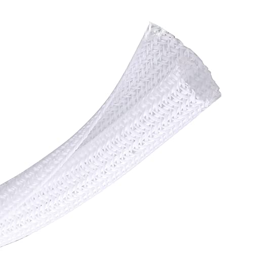 Cable Management Sleeve, Split Design, 25FT - 1 Inch, White - color: White, size: 1"-25ft