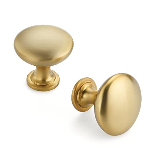 Ravinte Brushed Brass Solid Knobs Gold Kitchen Cabinet Pulls,5 Pack,Round-2 - style: Antique